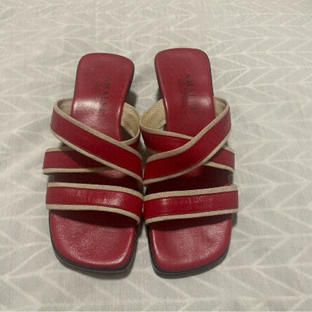 Amalfi Red Sandals 7 Red White